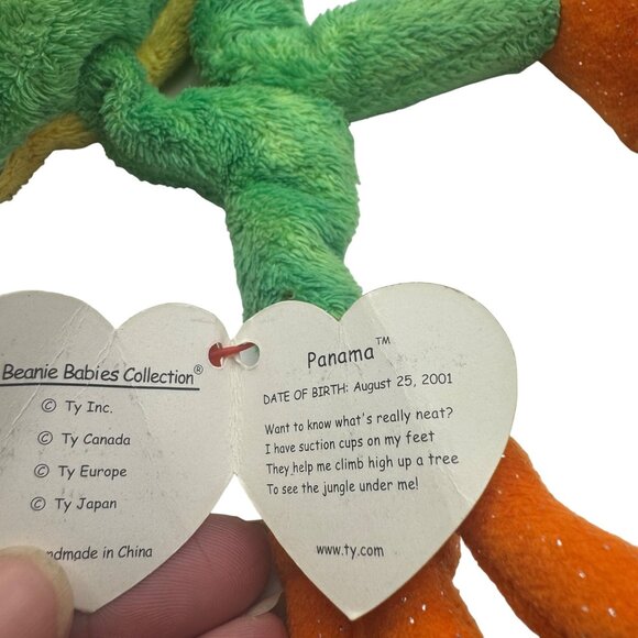 Ty Beanie Babies Panama Frog Plush Toy - Picture 4 of 6